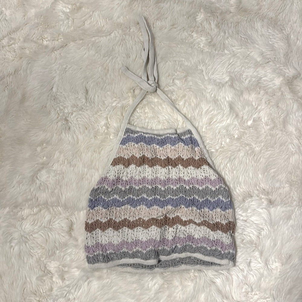 AE Knot Crop Top with Tie Neck